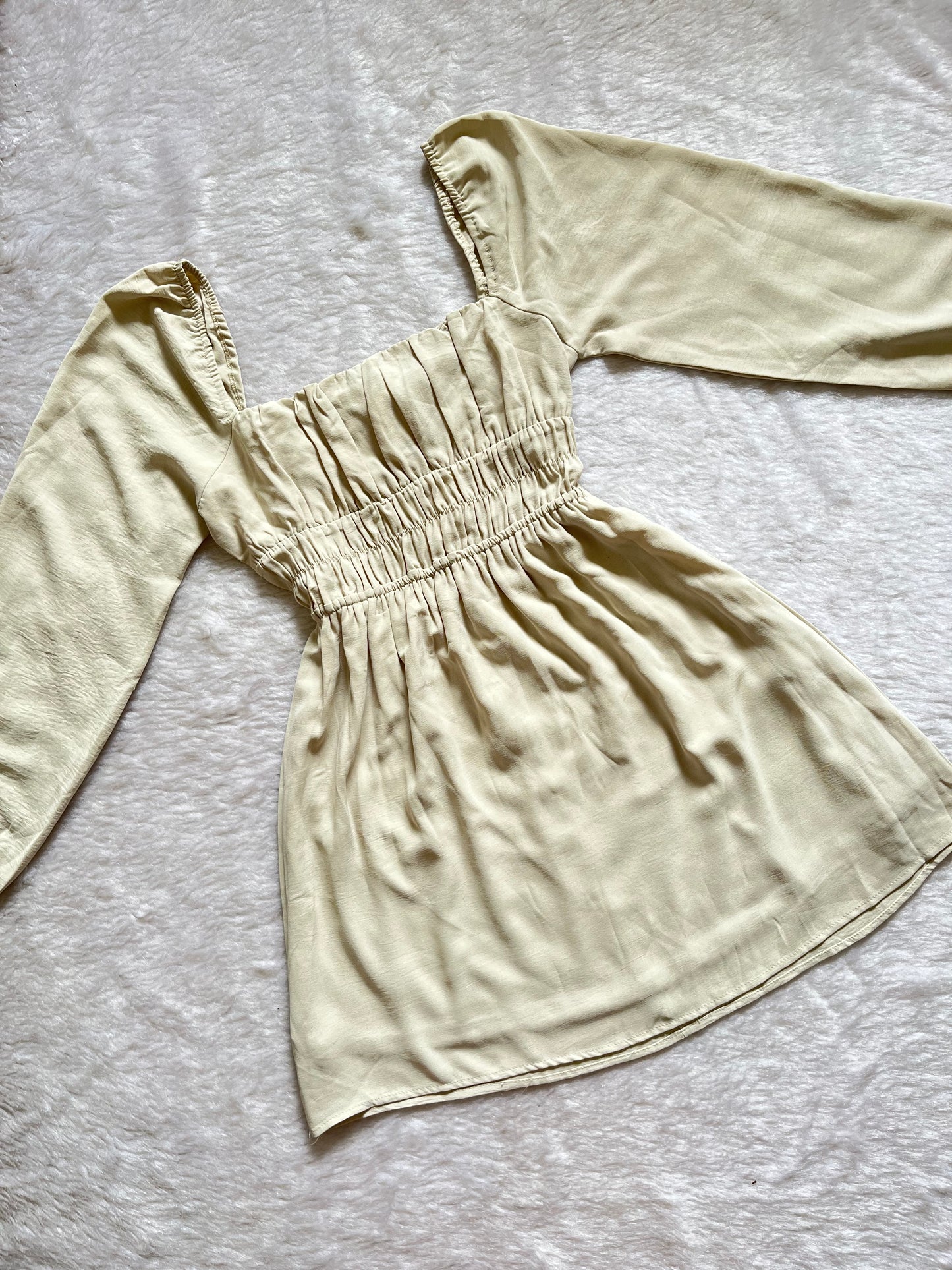 Beige fit and flare dress