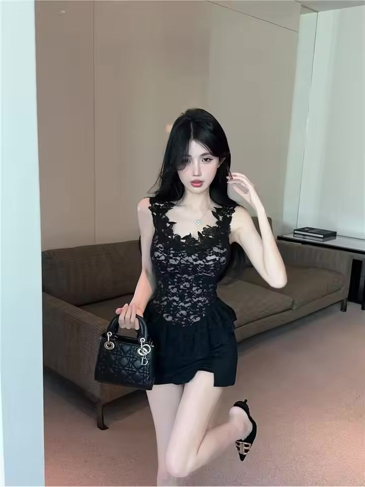 Lacy offshoulder tops