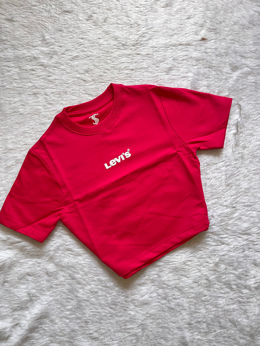 Hot Pink levis baby tee🤍