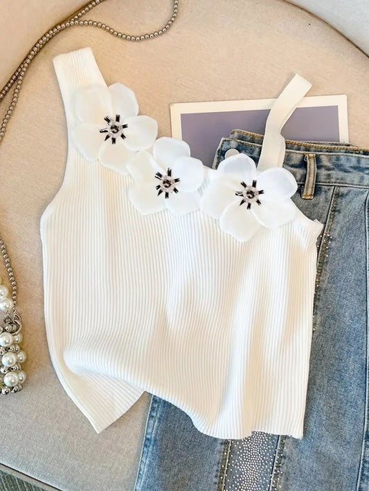 Floral ribbed top ❤️