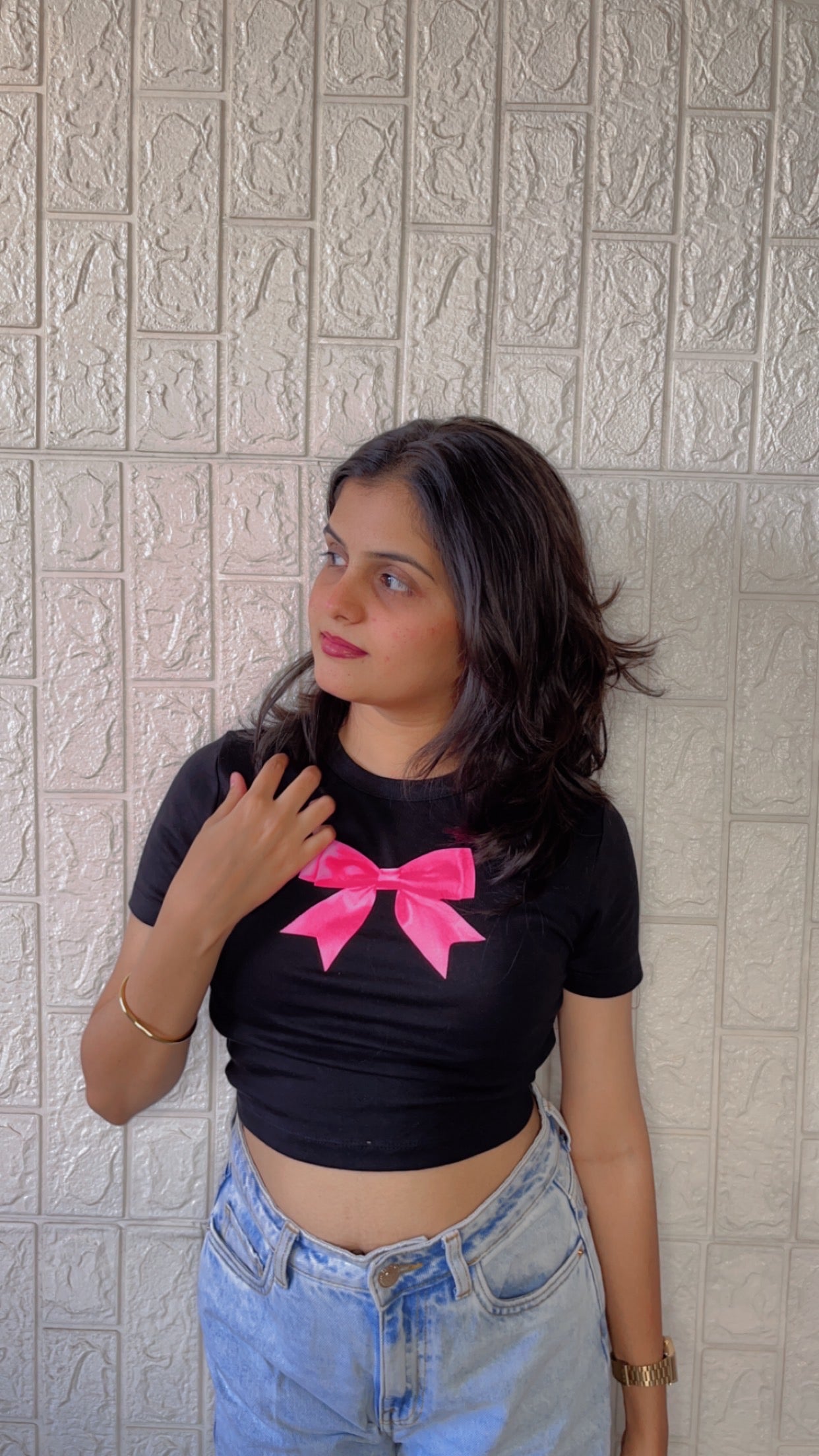 Cutesy bow baby tee🤍