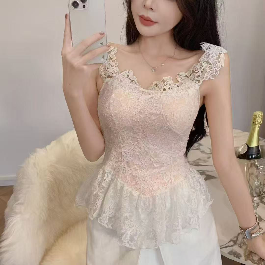 Lacy offshoulder tops