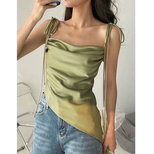 Satin tieup tops