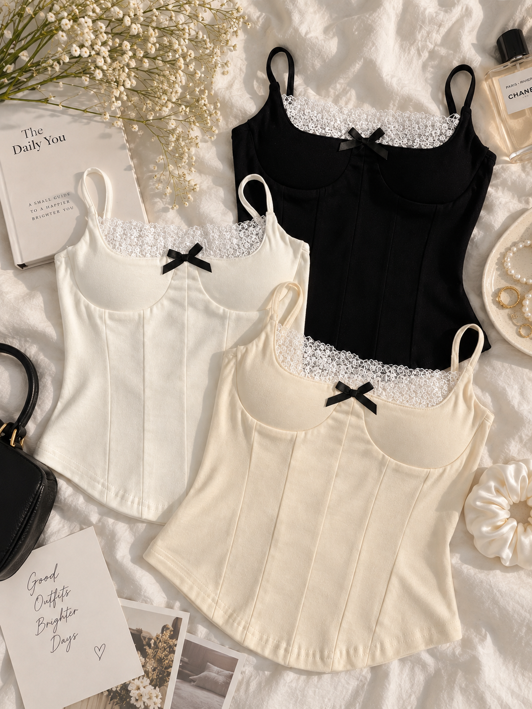 Lacy bow padded top