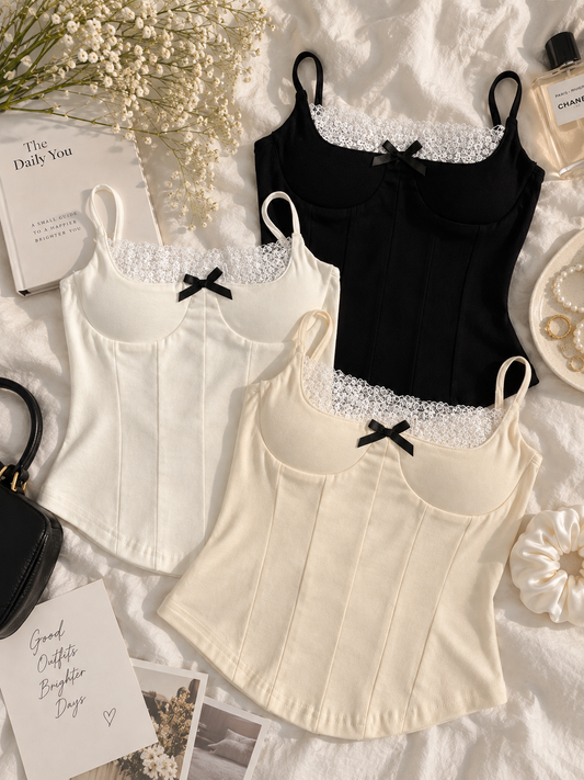 Lacy bow padded top