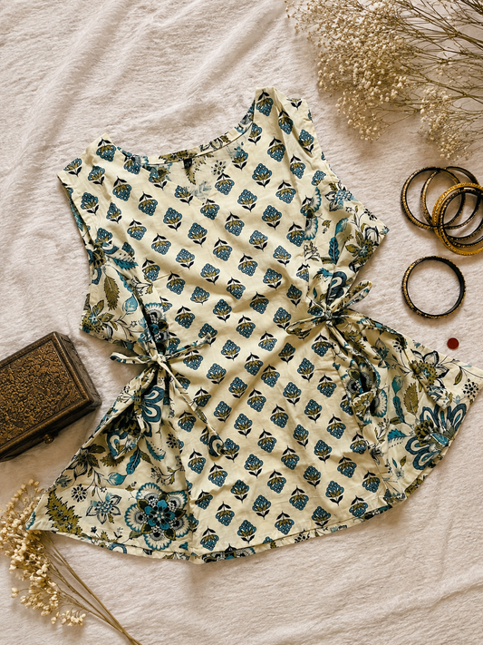 Blue floral printed kurti