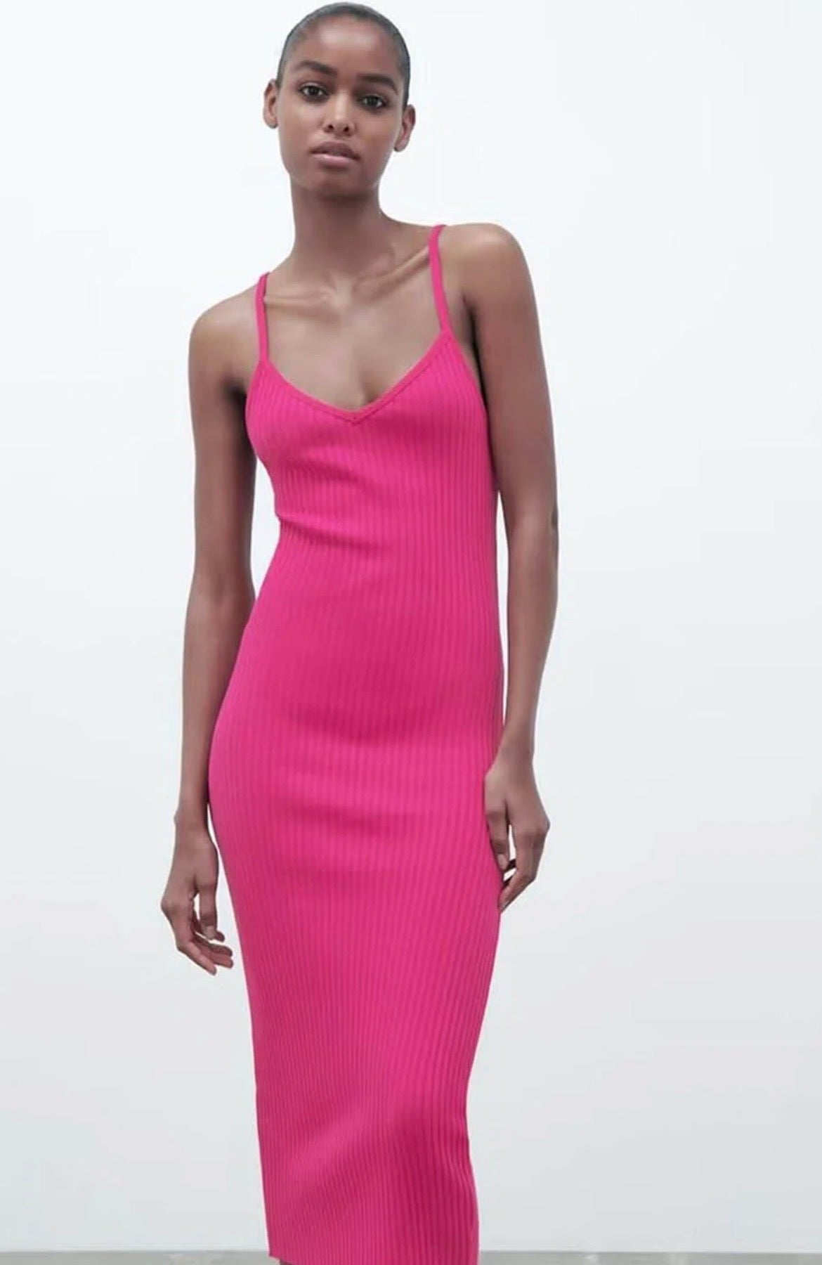 Pink strappy dress