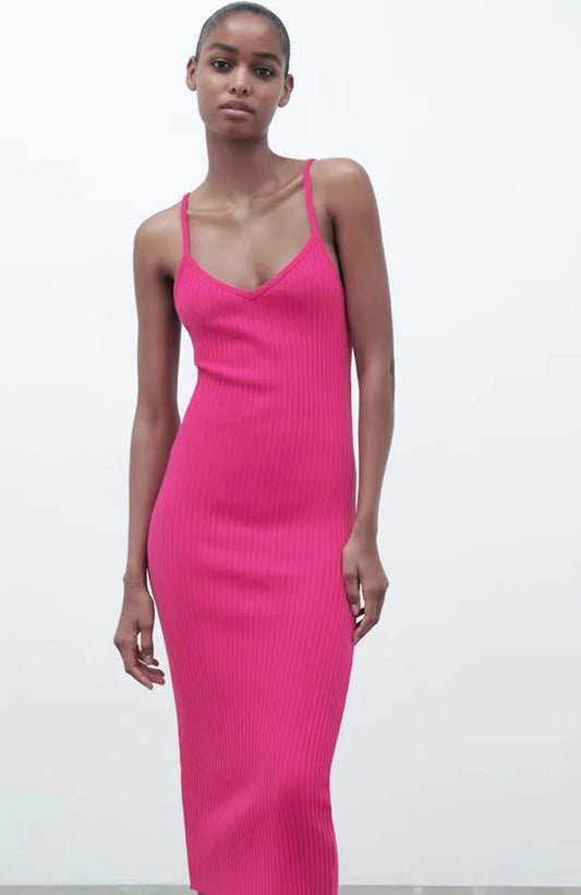 Pink strappy dress