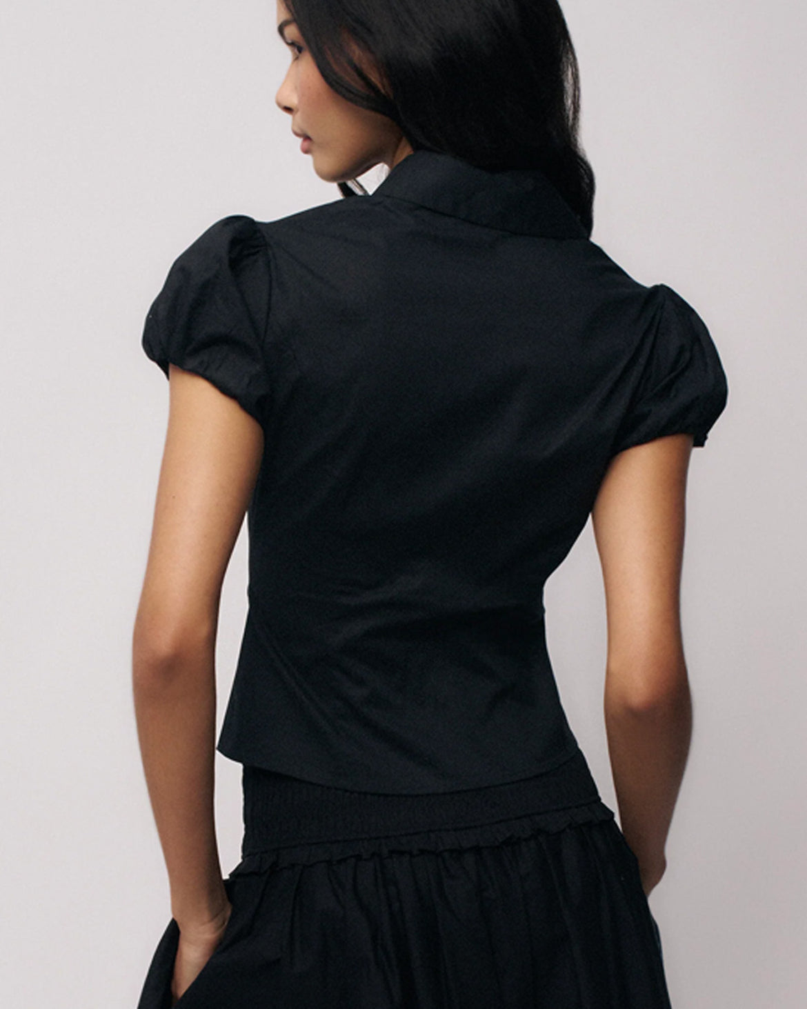 Black solid shirt