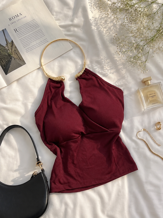Golden choker tops