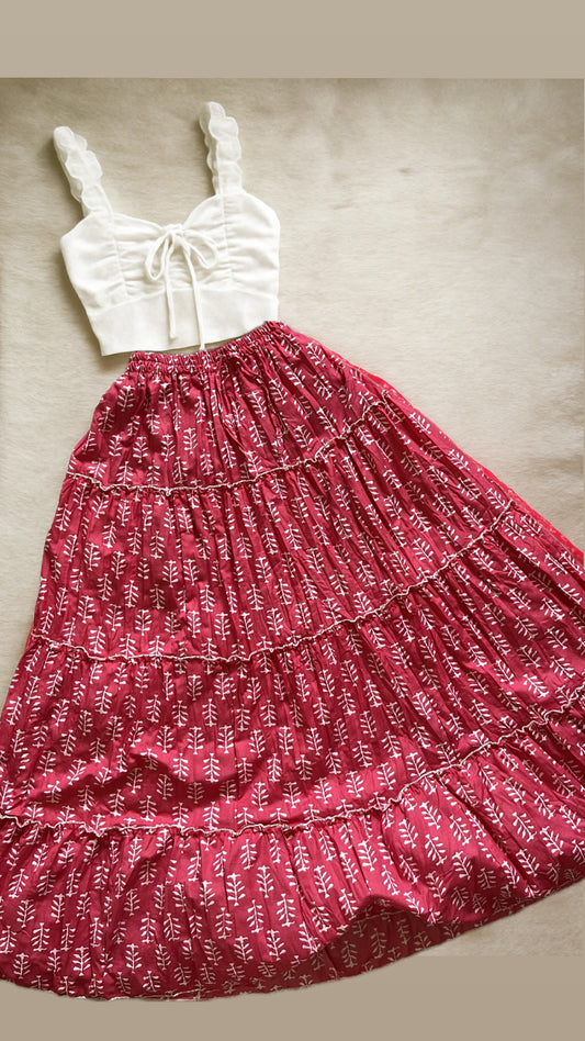 Desi Printed Skirt set🤍