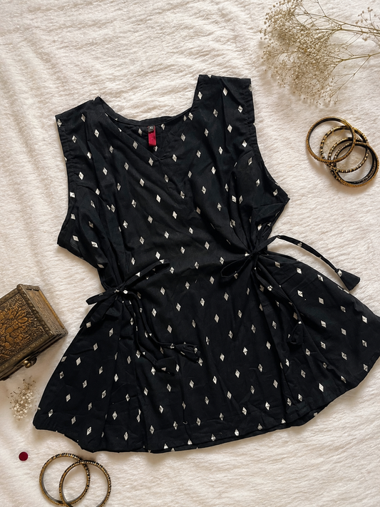 Black printed kurti