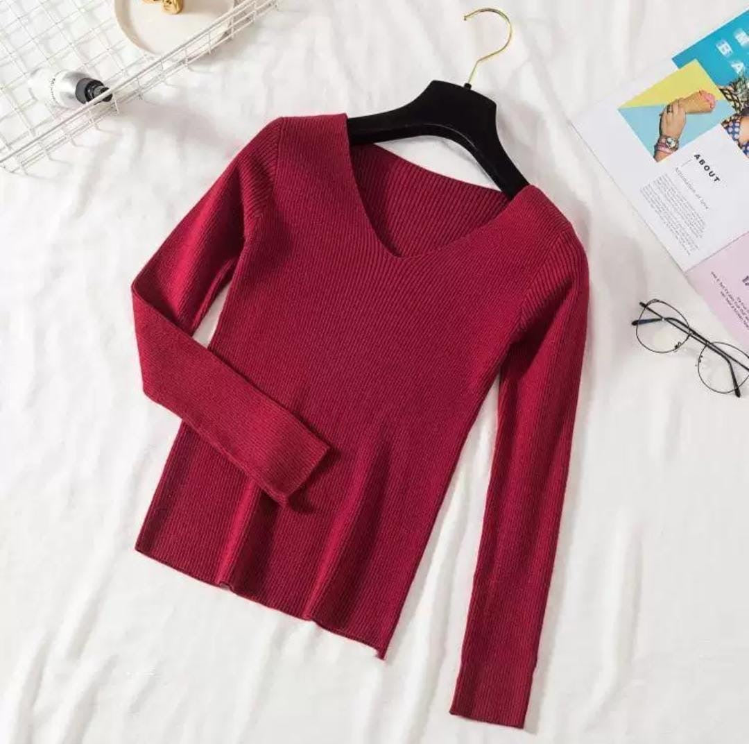 Soft ribbed knit tops