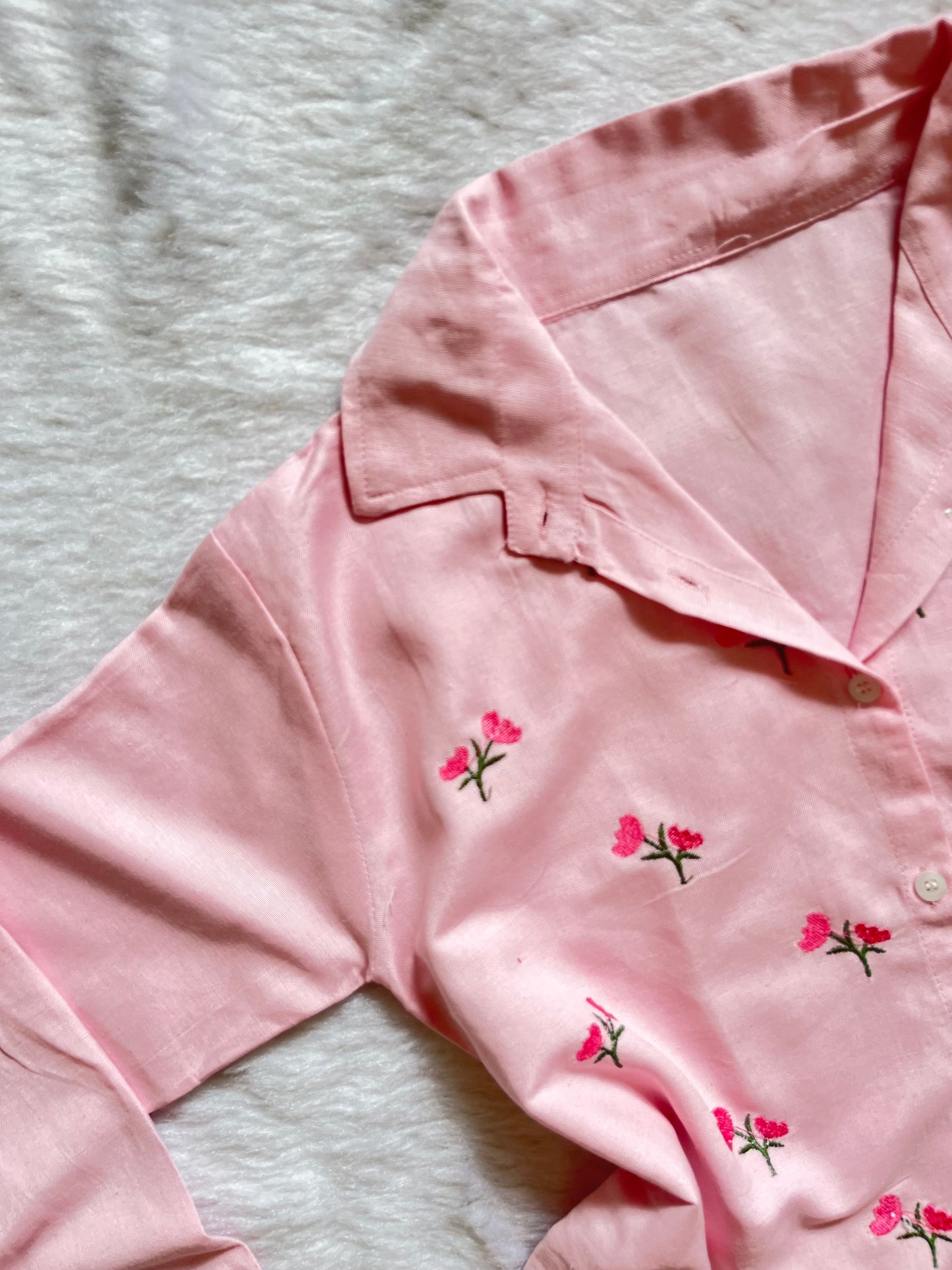 Embroidered cotton shirts❤️