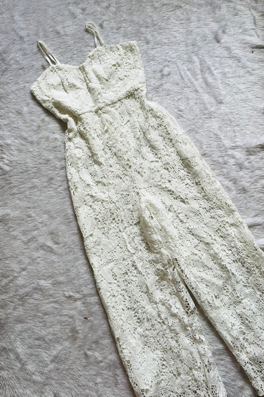 White lacy jumpsuit