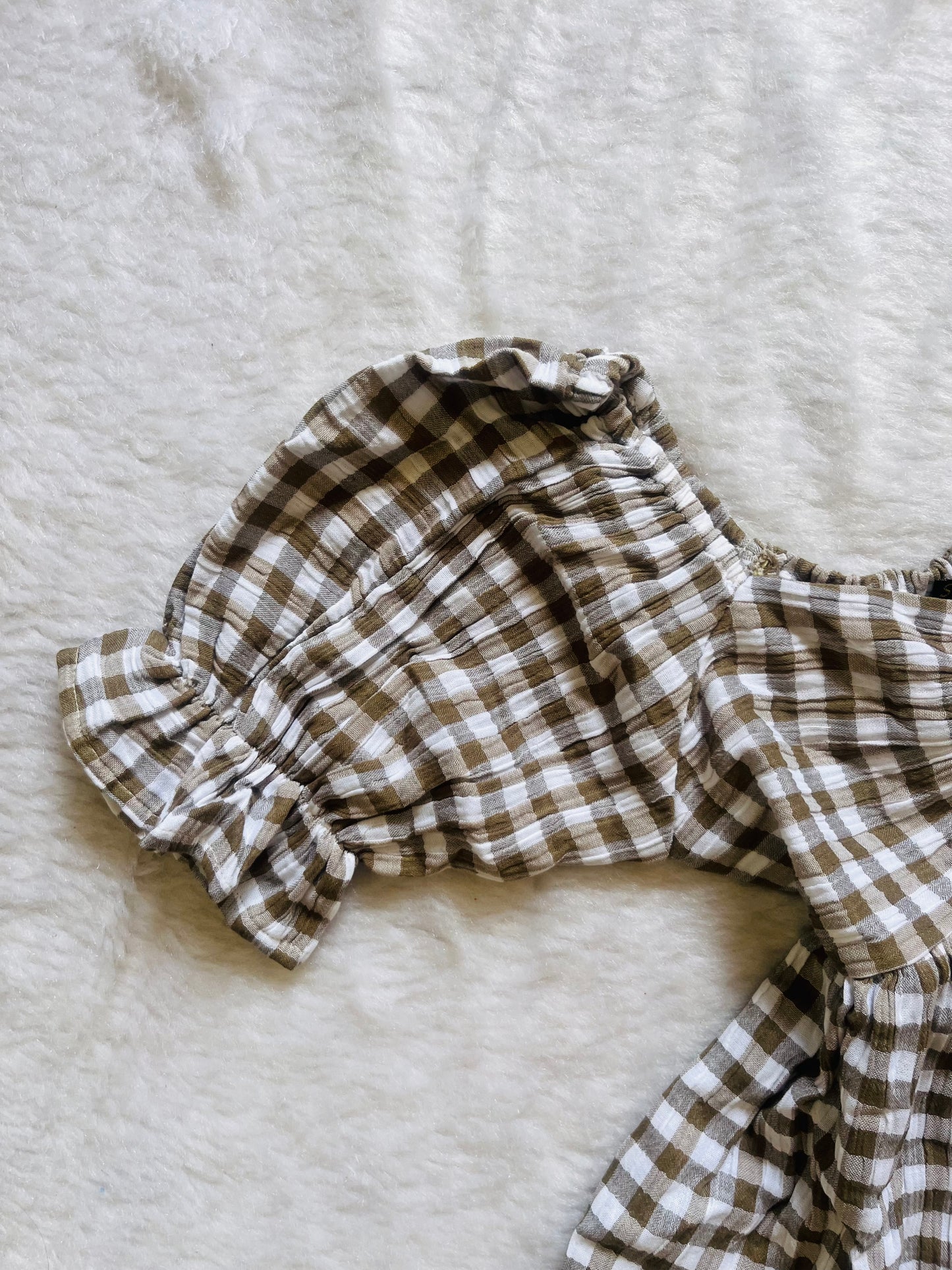 Olive Checkered Peplum top