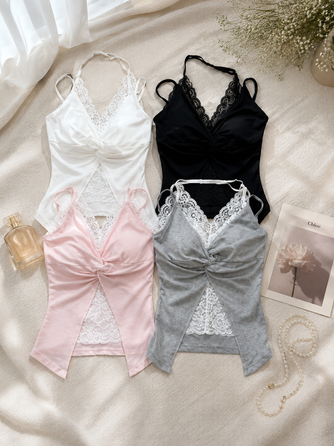 Lacy twist tops