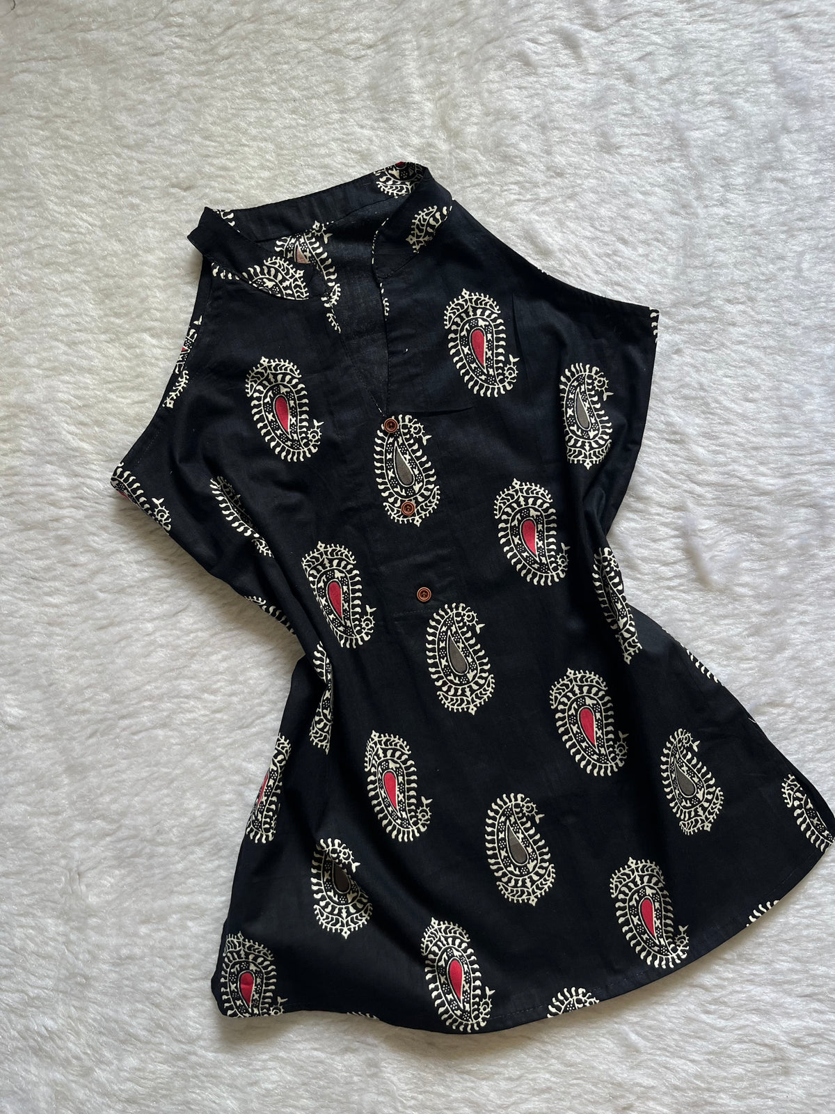 Black printed kurta