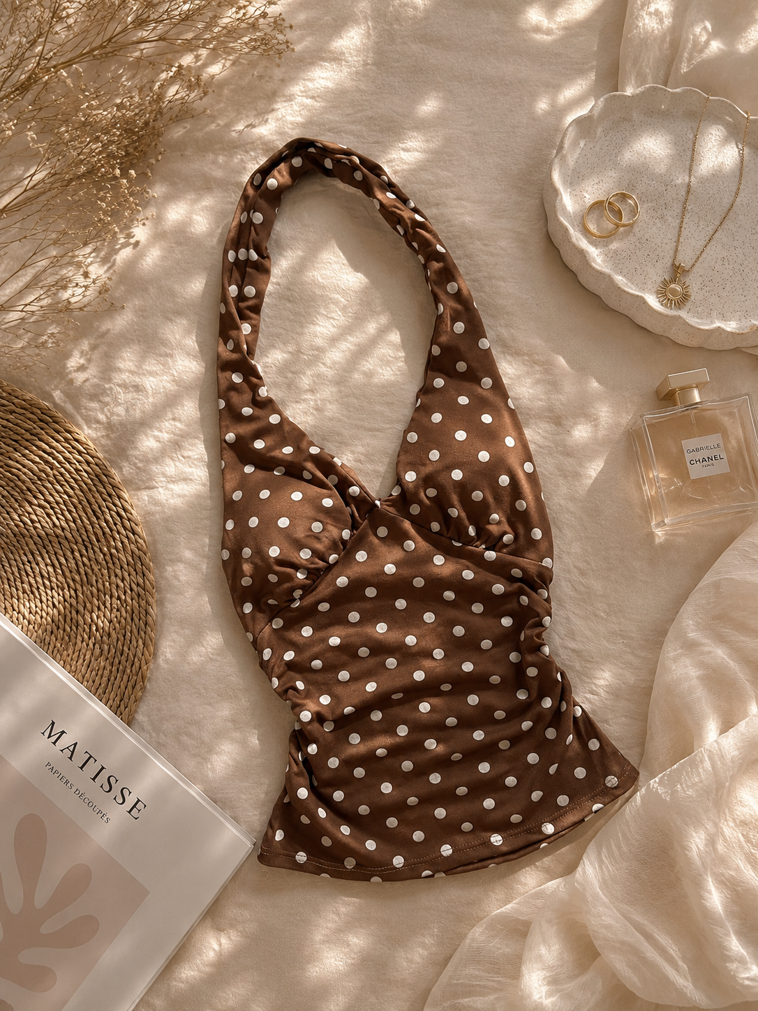 Polka dot haulter tops