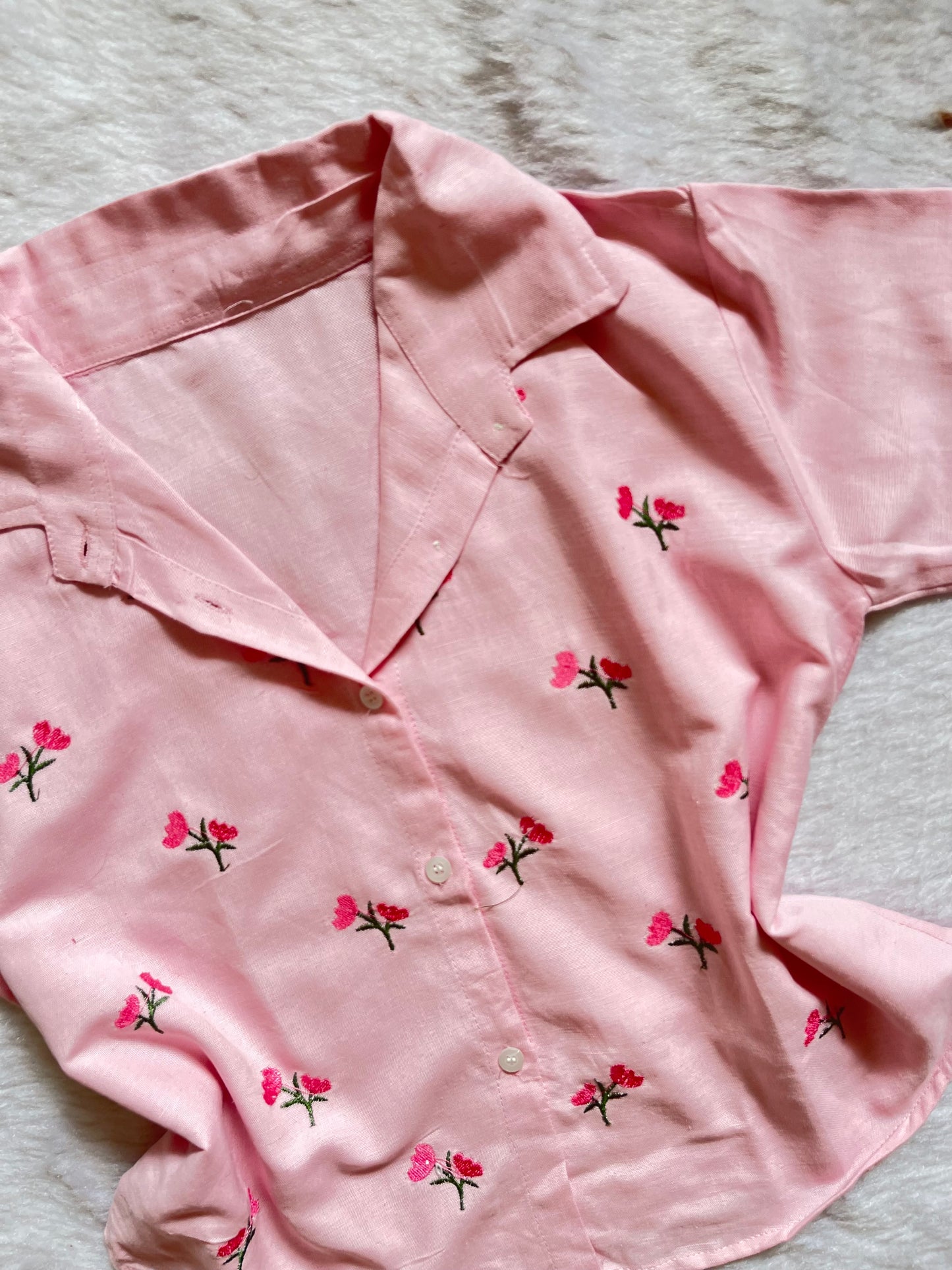 Embroidered cotton shirts❤️