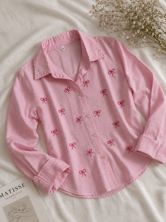 Pink bow shirt