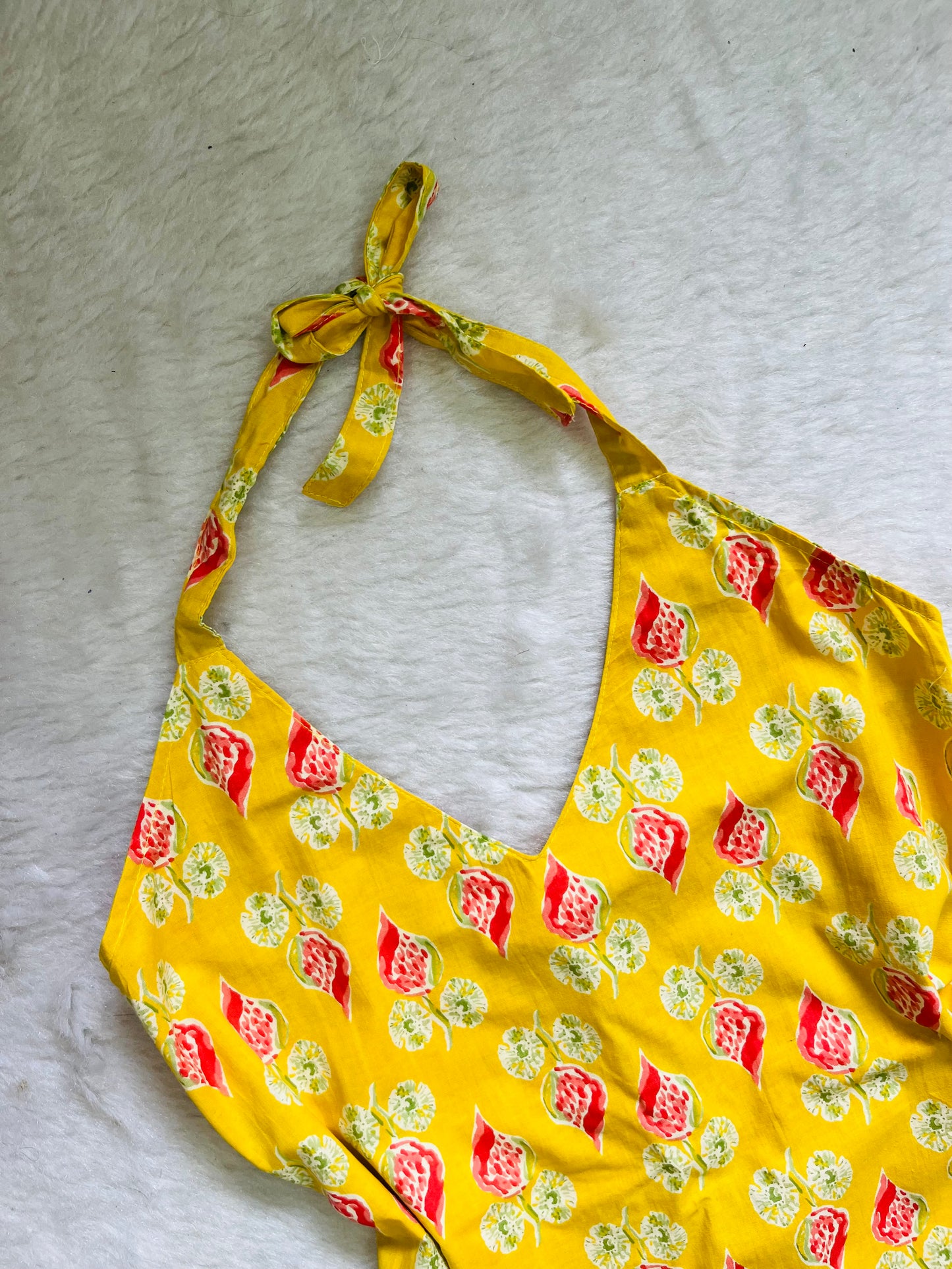 Yellow haulter kurti