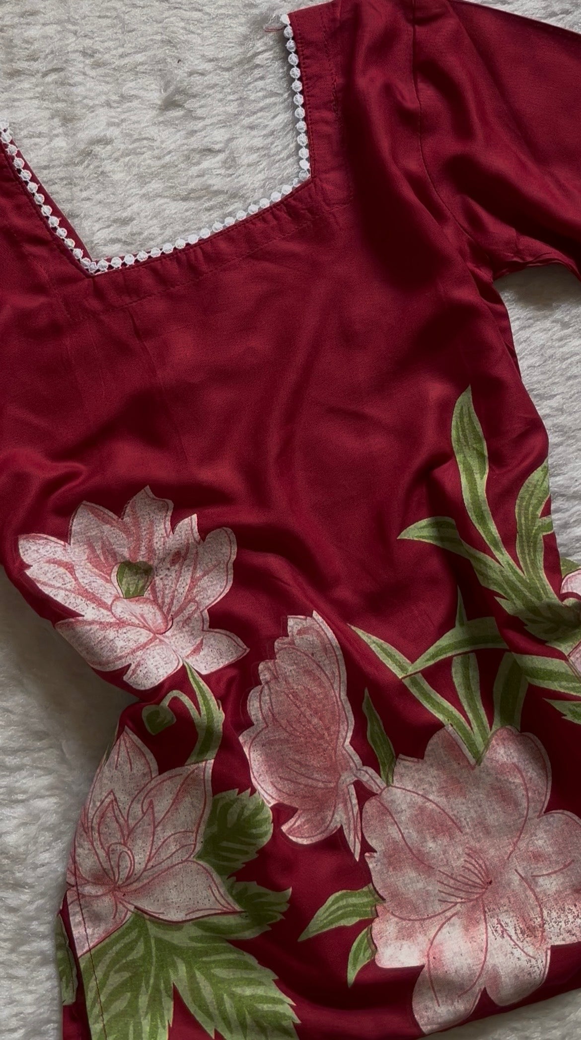 Floral lacy kurtis