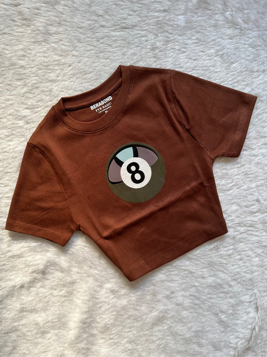 Brown tennis baby tee