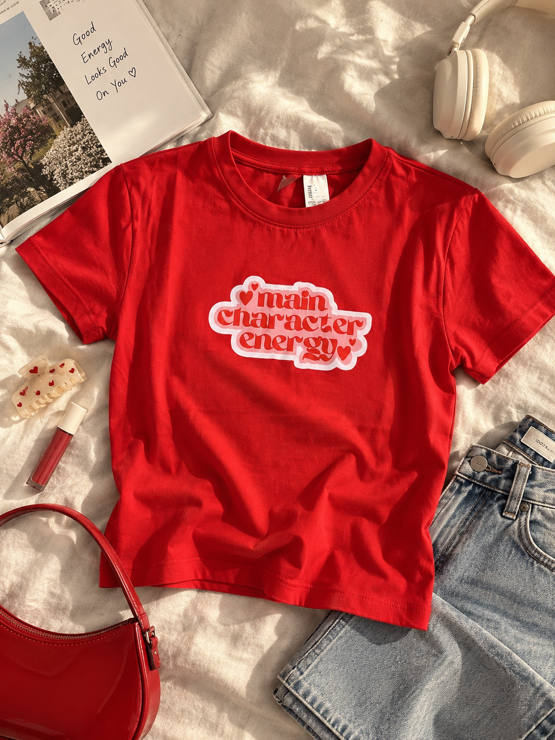 Main Character Energy fitted tee