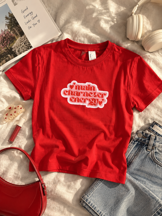 Main Character Energy fitted tee
