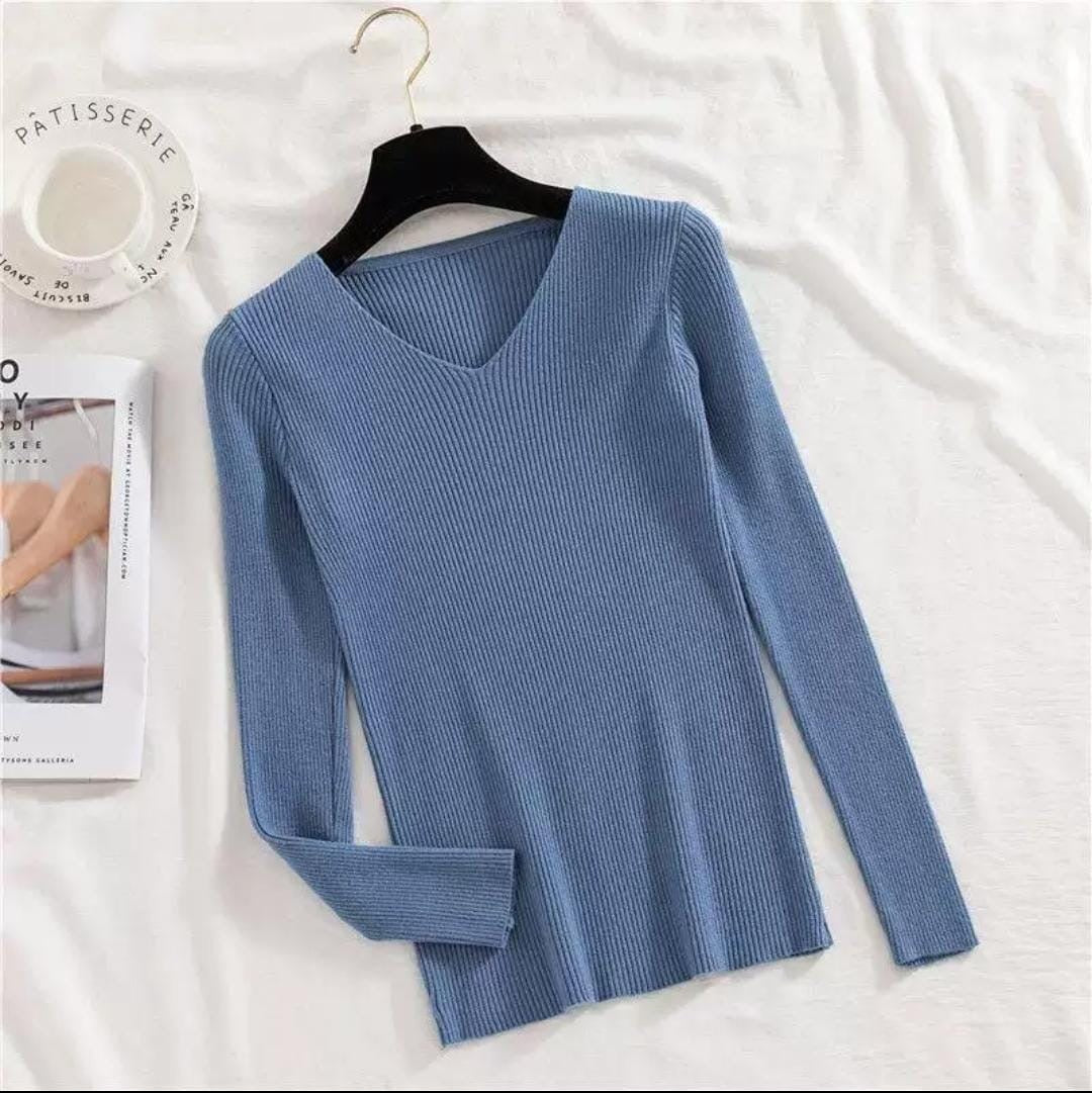 Soft ribbed knit tops