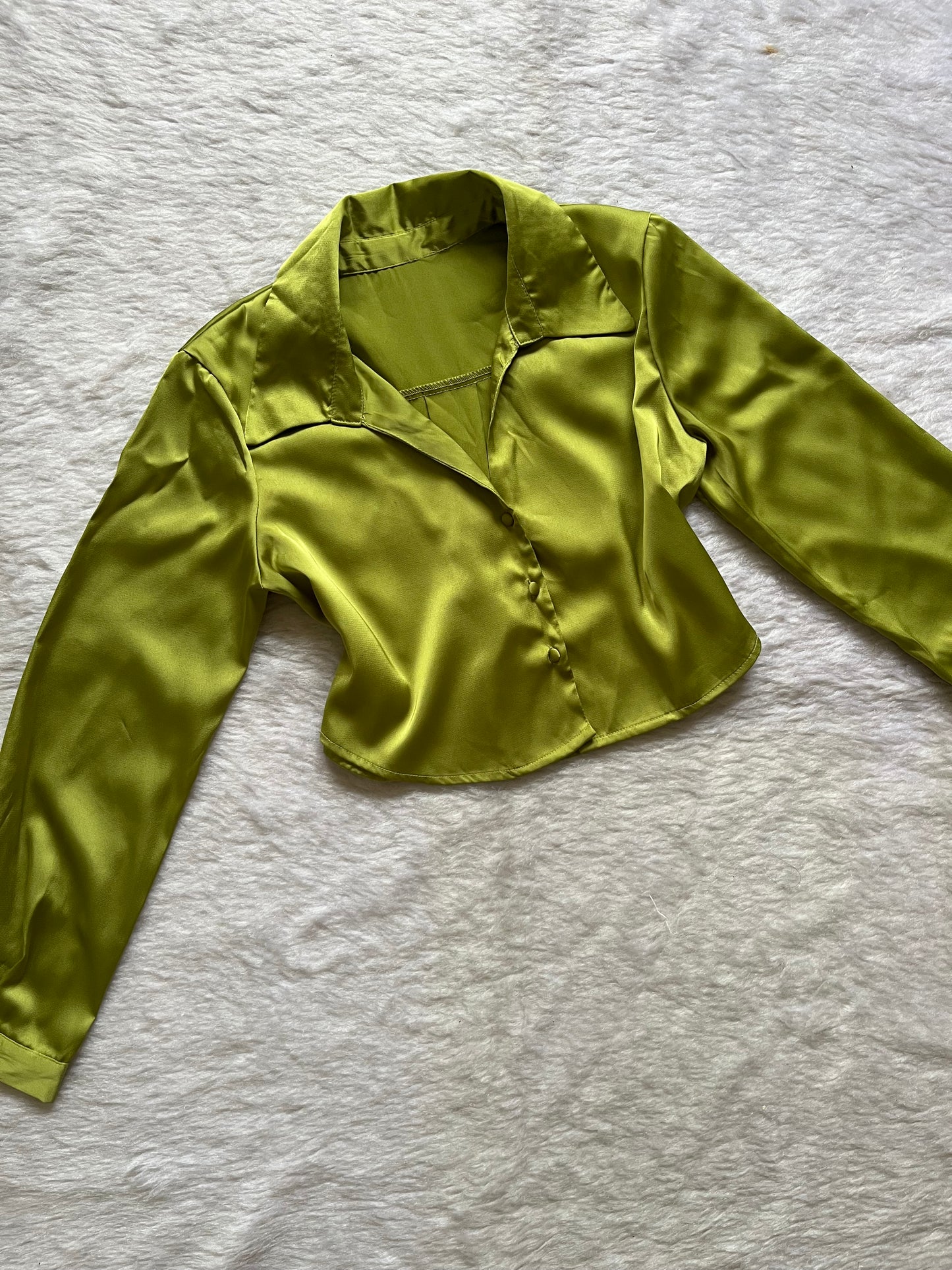 Olive satin shirt