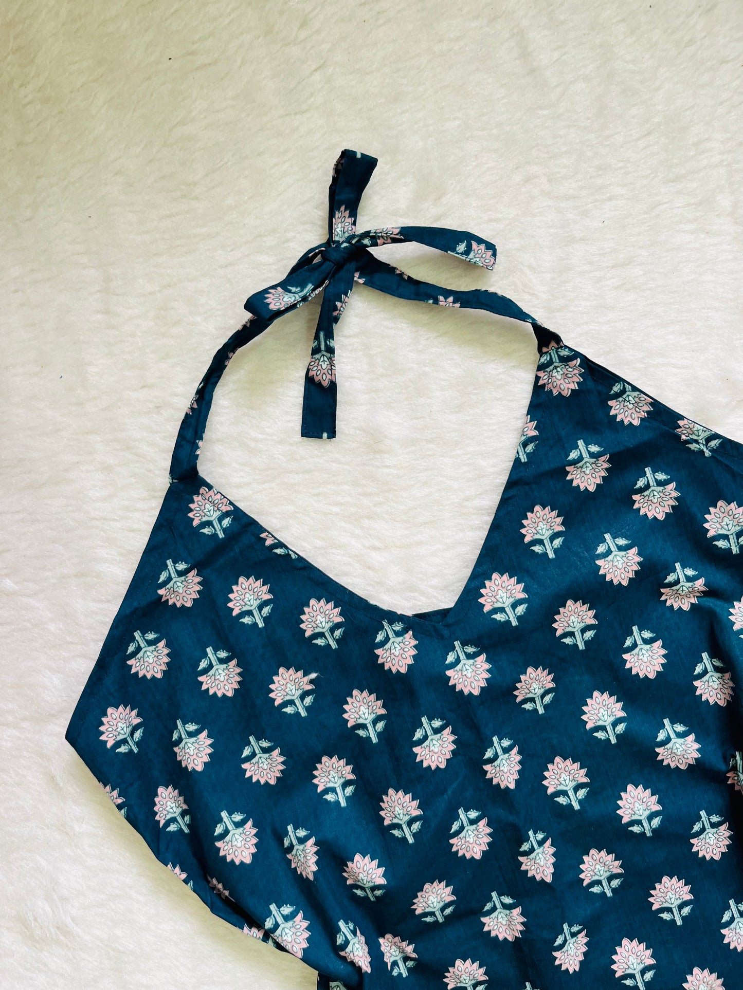 Navy blue haulter kurti