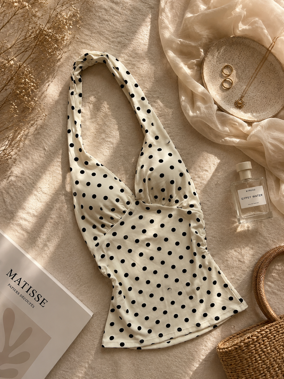 Polka dot haulter tops