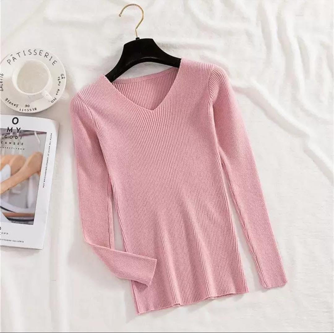 Soft ribbed knit tops