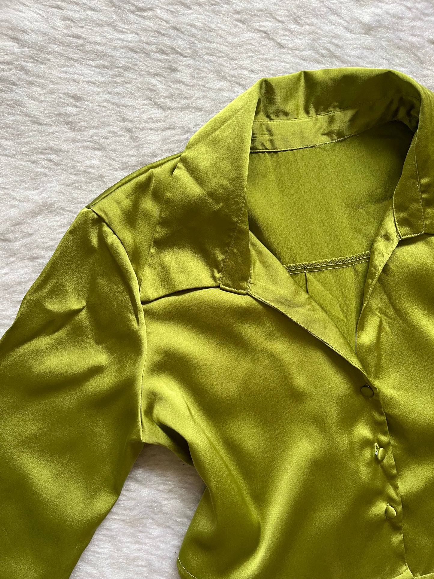 Olive satin shirt