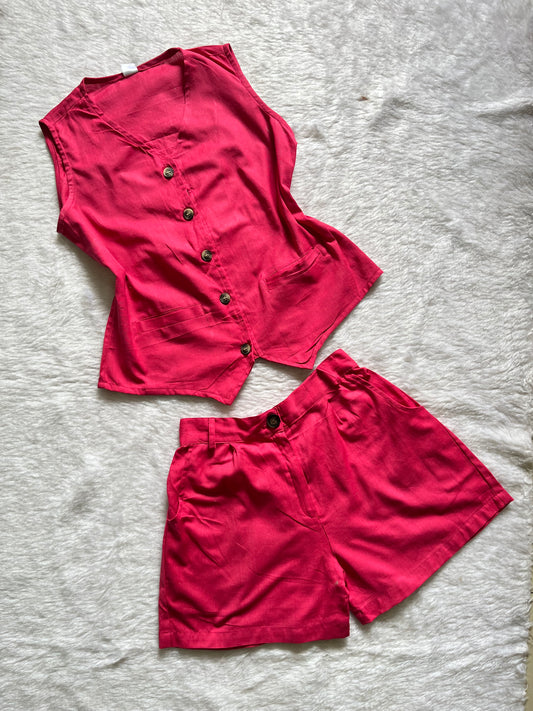 Hot Pink linen set🤍
