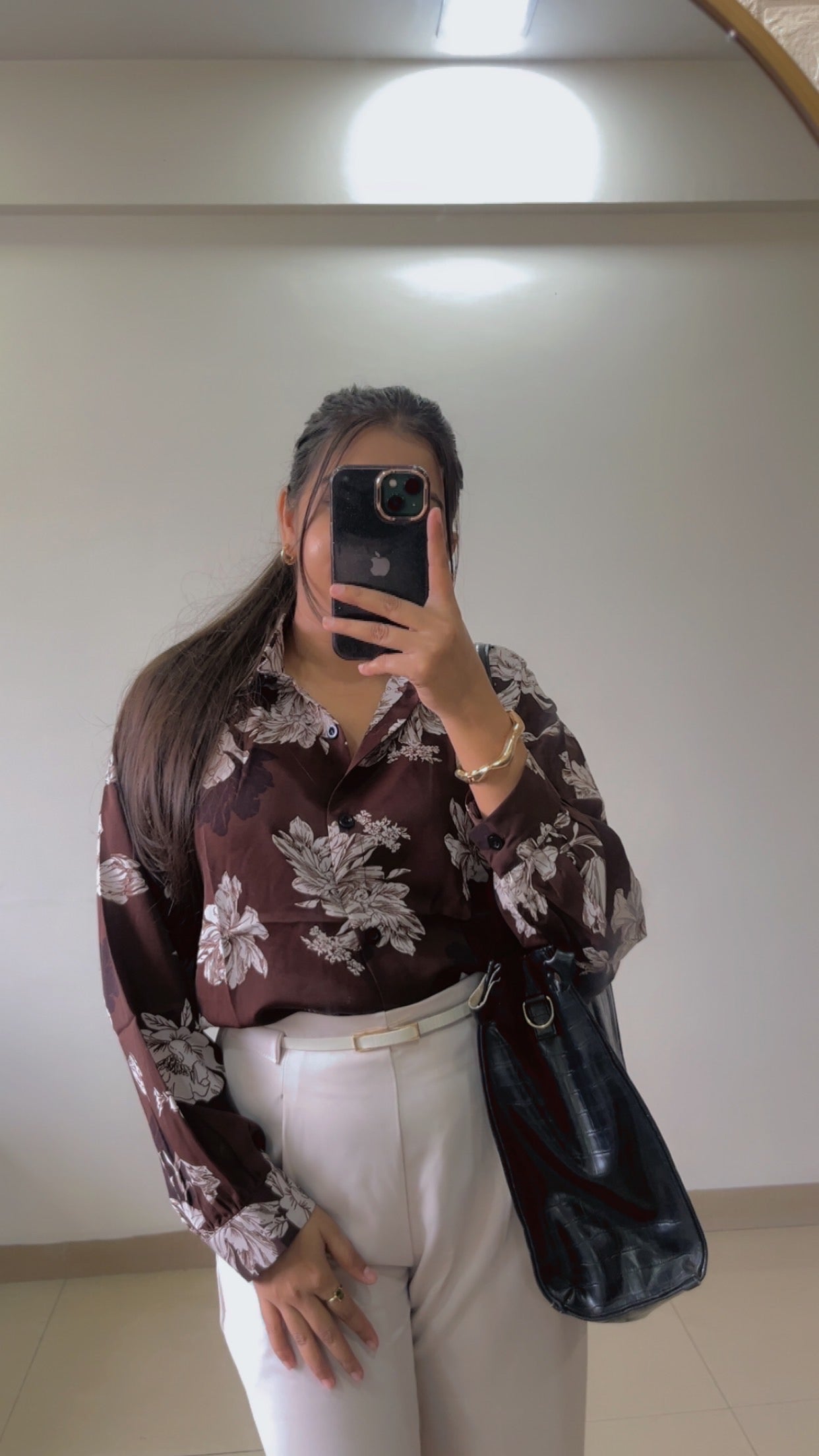 Brown printed shirt🤍