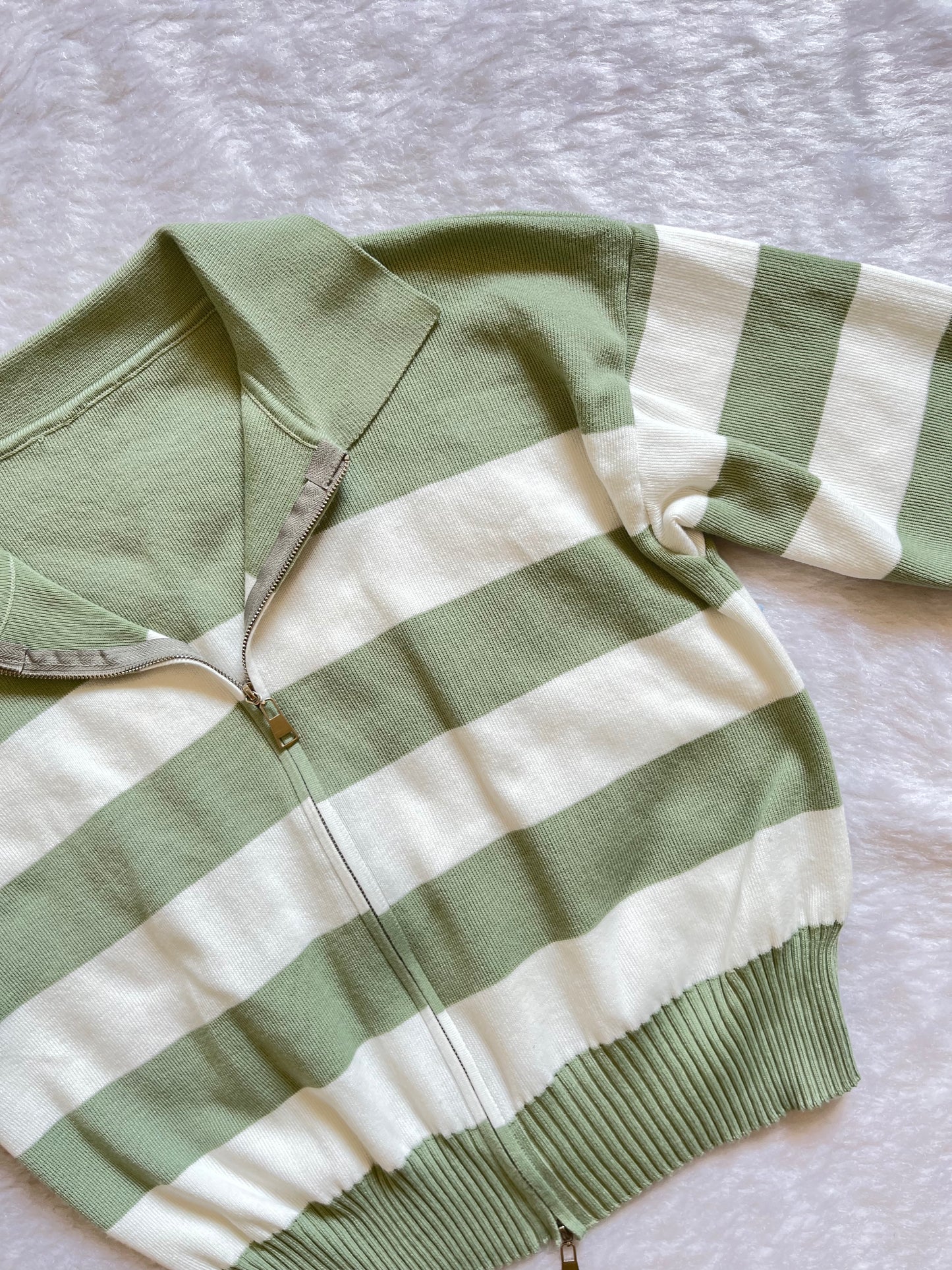 Pastels stripes zipper jacket