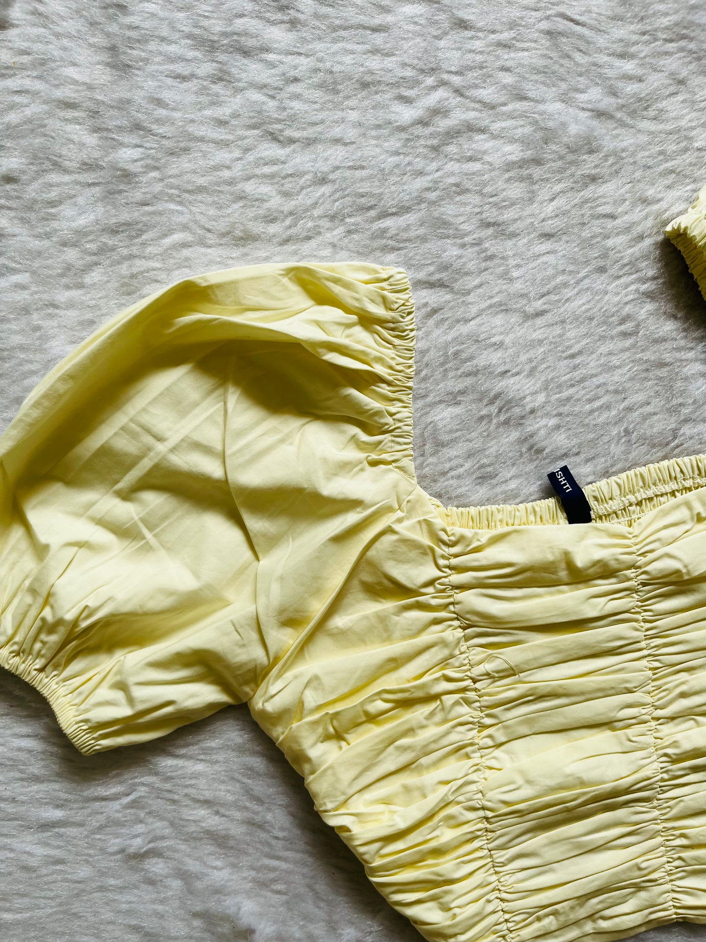 Pastel Yellow pleated top