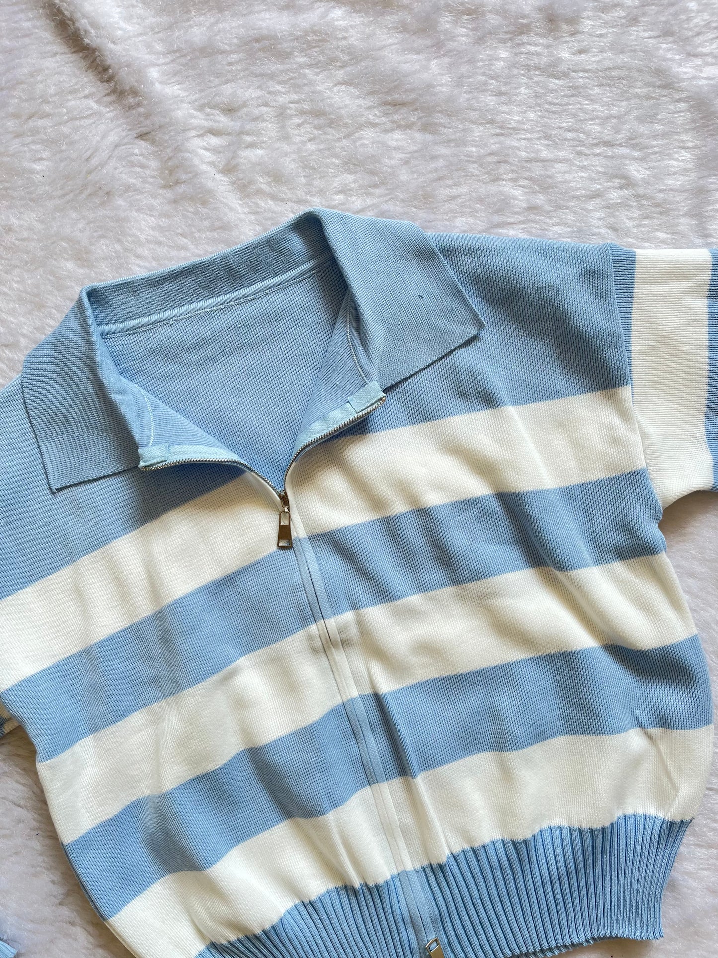 Pastels stripes zipper jacket