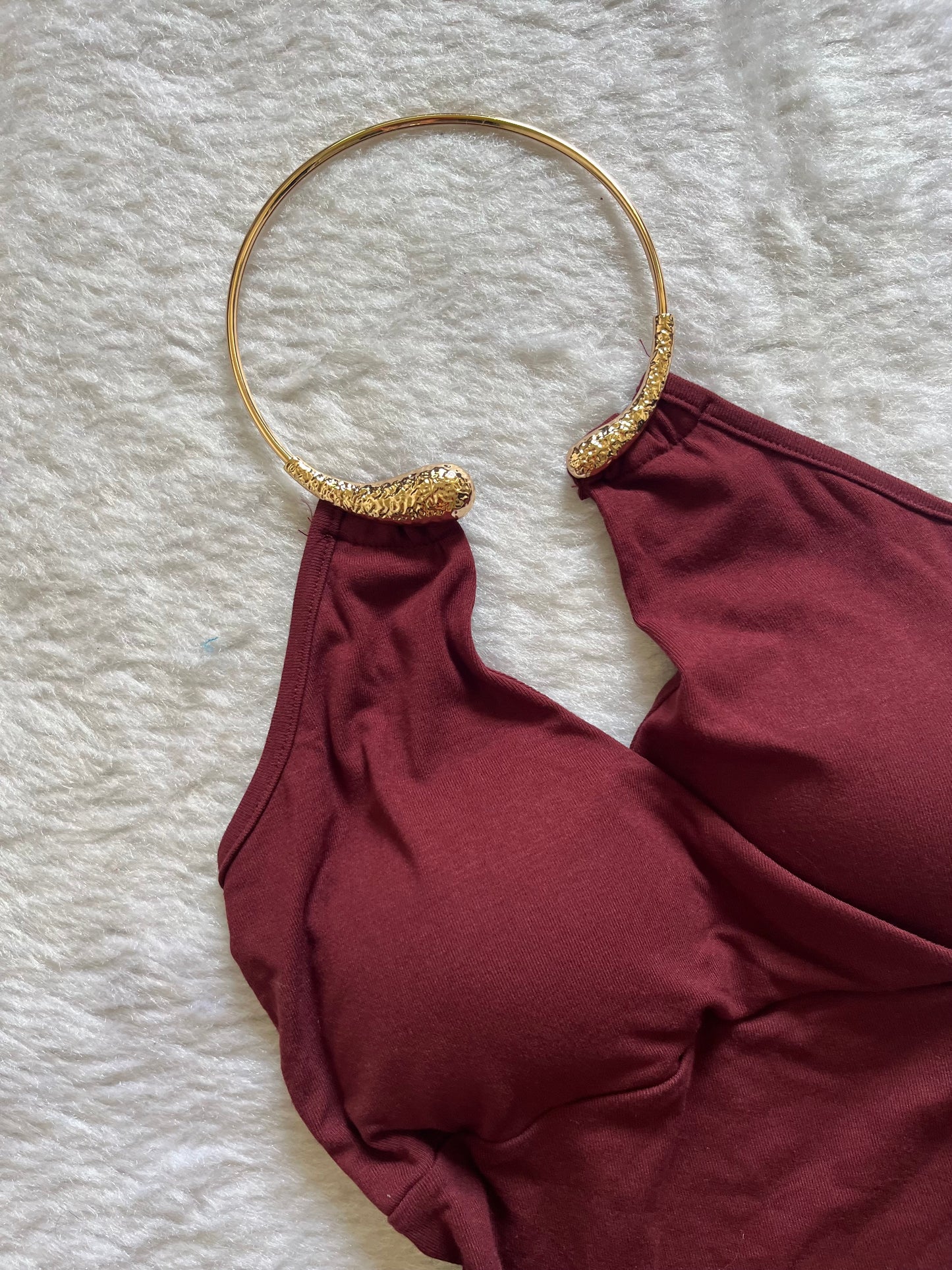 Golden choker tops