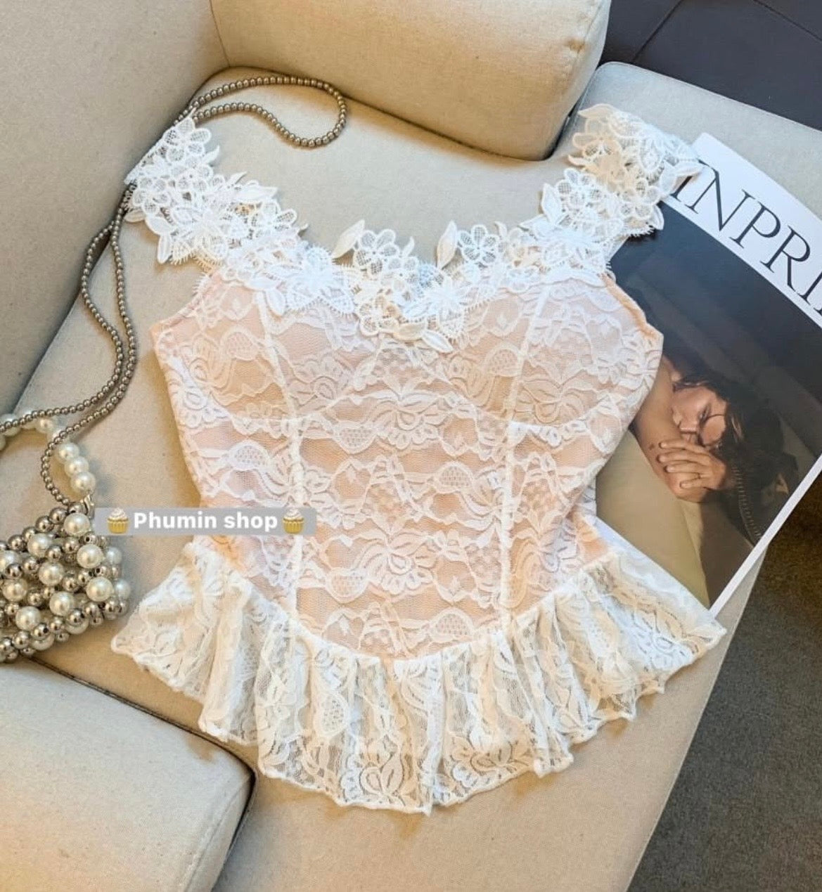 Lacy offshoulder tops