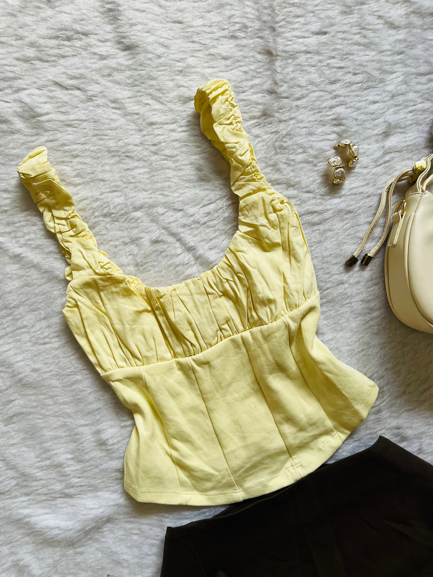 Butter yellow bustier top💛
