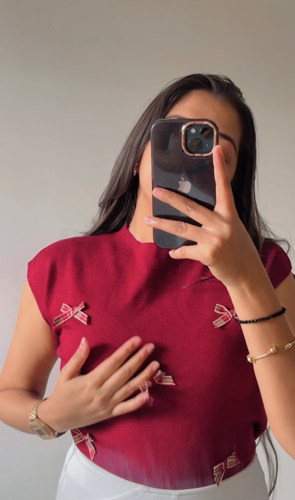 Cap sleeves knitted top