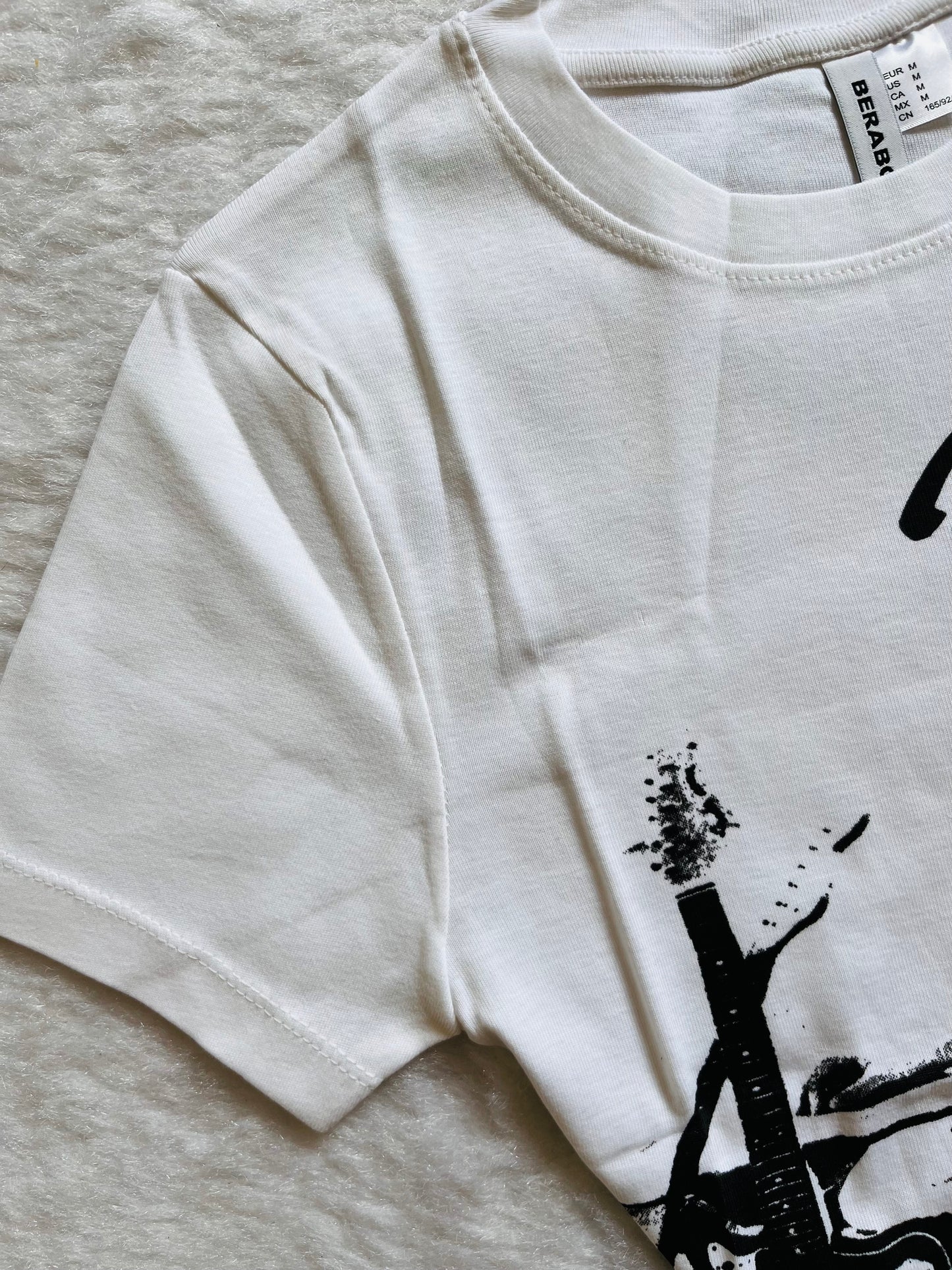 White printed baby tee