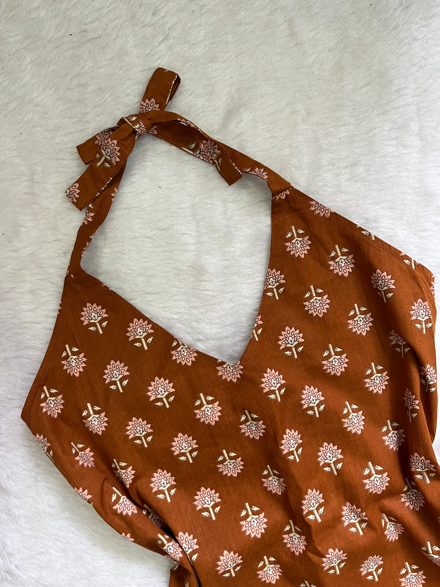 Brown haulter kurti