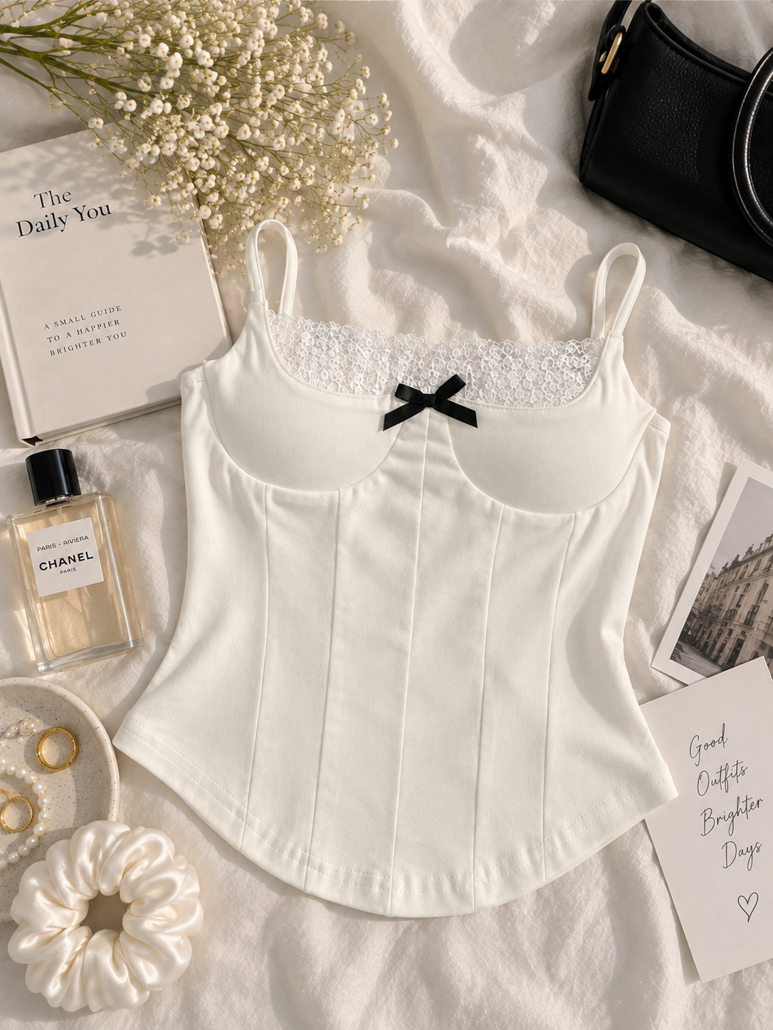 Lacy bow padded top