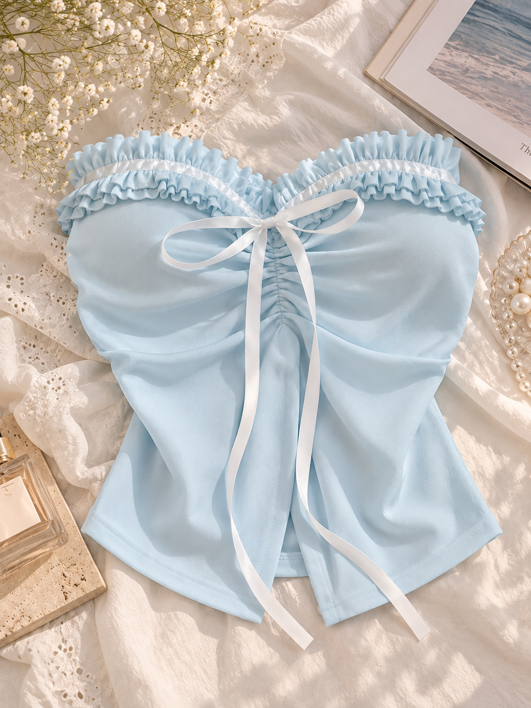 Coquette Ruffle tube tops
