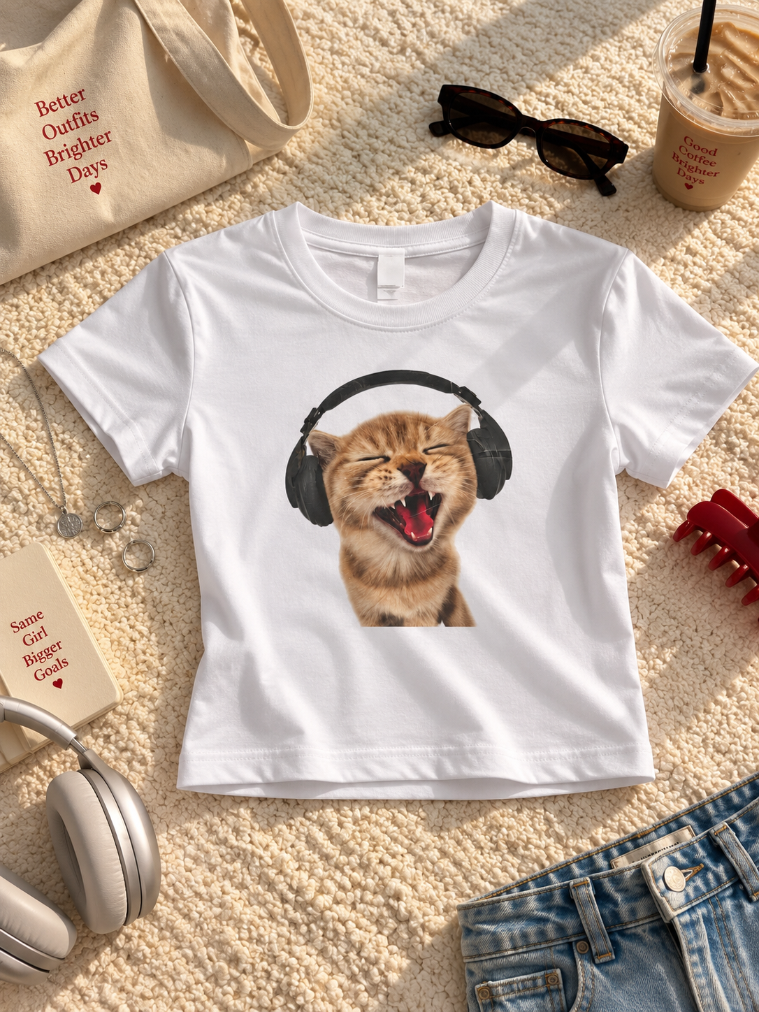 Cool cat fitted tee